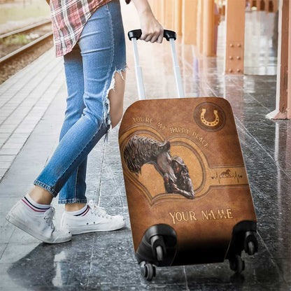 You're My Happy Place - Personalized Horse Luggage Cover