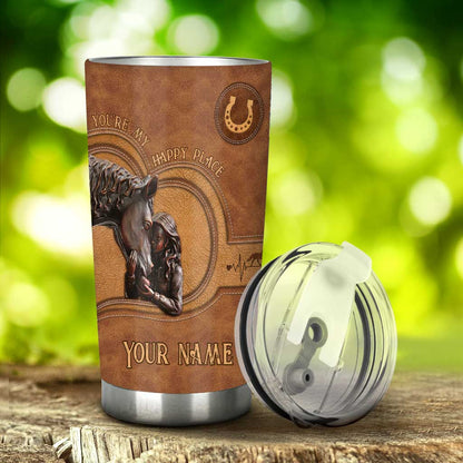 You're My Happy Place - Personalized Horse Tumbler