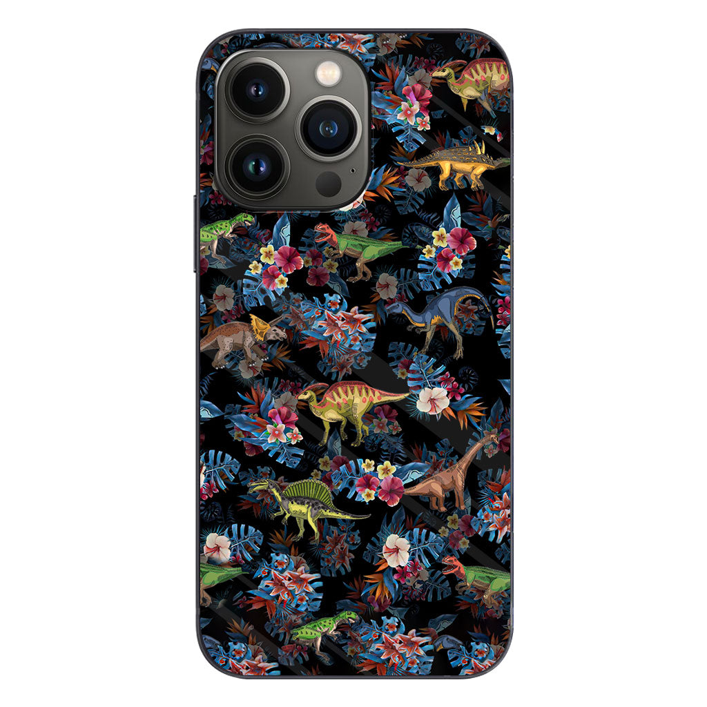 Tropical Dinosaurs Pattern - Dinosaur Phone Case