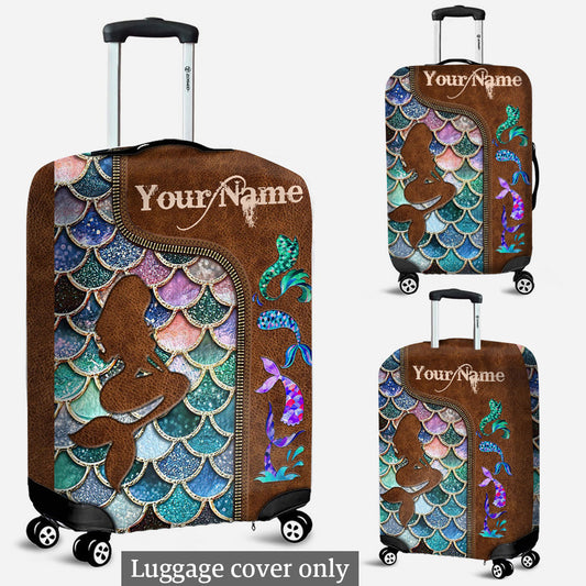 Mermaid - Personalized Mermaid Luggage Cover