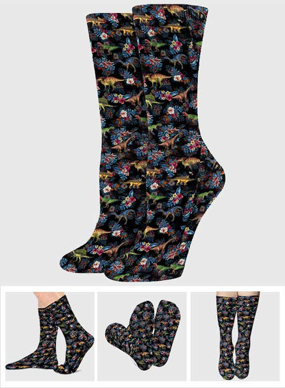 Tropical Dinosaurs Pattern - Dinosaur Socks