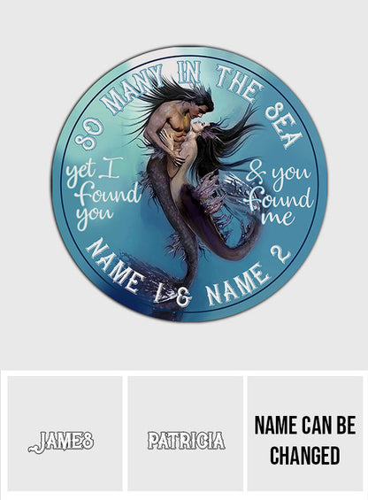 So Many In The Sea - Personalized Mermaid Round Rug