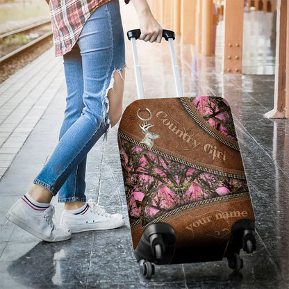 Country Girl - Personalized Hunting Luggage Cover