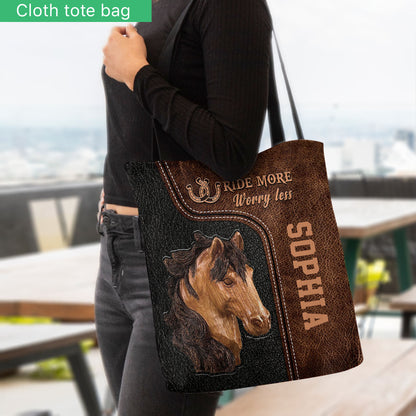 Ride More Worry Less - Personalized Horse Tote Bag