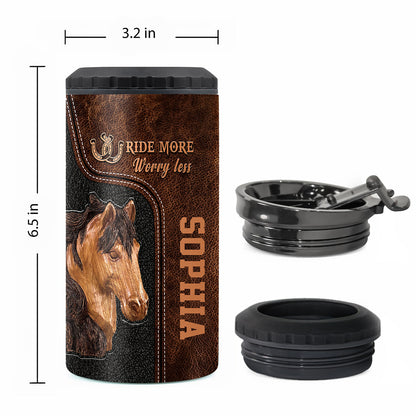 Ride More Worry Less - Personalized Horse Can Cooler