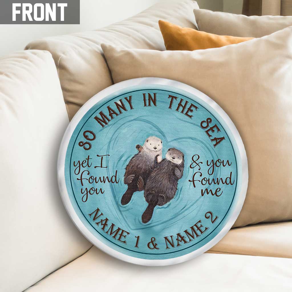So Many In The Sea - Personalized Otter Shaped Pillow