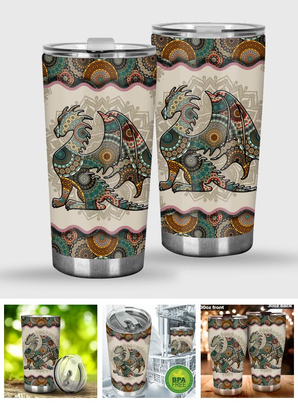 Mandala Dragon Pattern - Dragon Tumbler