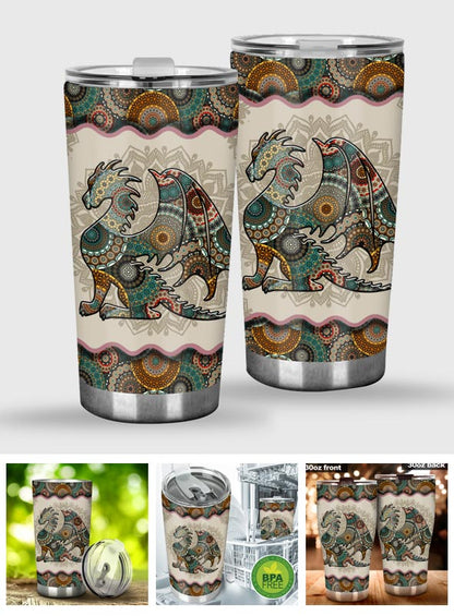Mandala Dragon Pattern - Dragon Tumbler