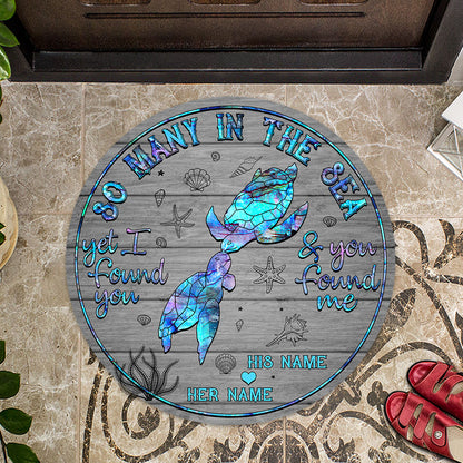 So Many In The Sea - Personalized Turtle Shaped Doormat
