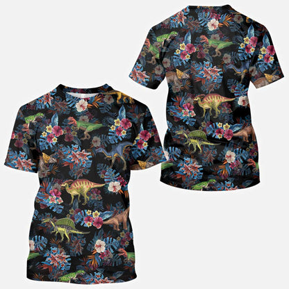 Tropical Dinosaurs Pattern - Dinosaur All Over Shirt
