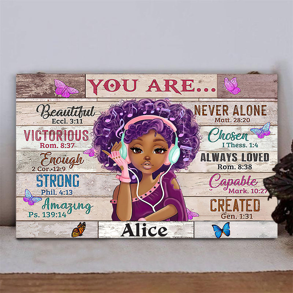 God Say You Are - Personalized African American Rectangle Wood Sign