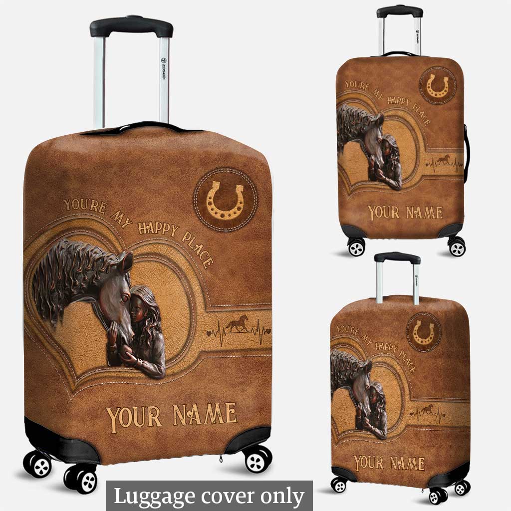 You're My Happy Place - Personalized Horse Luggage Cover