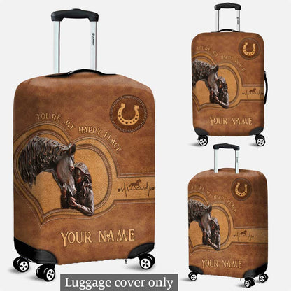 You're My Happy Place - Personalized Horse Luggage Cover