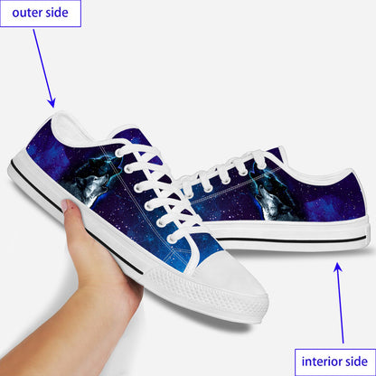 Galaxy Night Sky - Wolf Low Top Shoes
