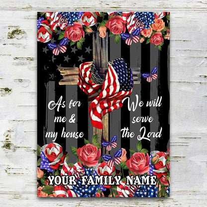We Will Serve The Lord - Personalized Christian Rectangle Metal Sign