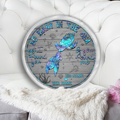 So Many In The Sea - Personalized Turtle Shaped Pillow