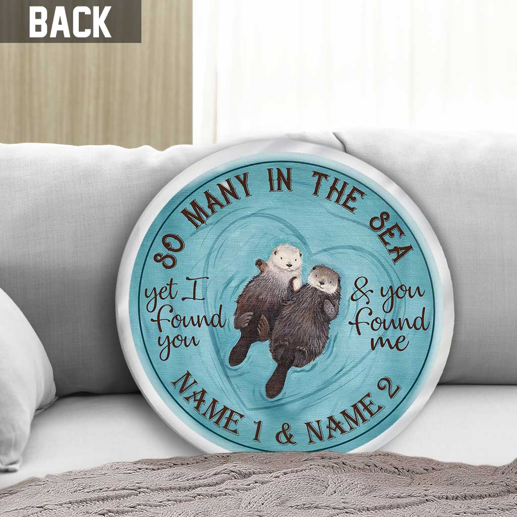 So Many In The Sea - Personalized Otter Shaped Pillow