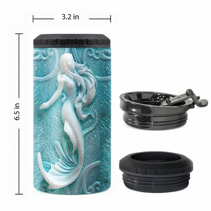 Ocean 3D Pattern Print - Mermaid Can Cooler