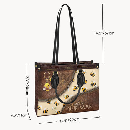 Bee Happy - Personalized Bee Leather Handbag