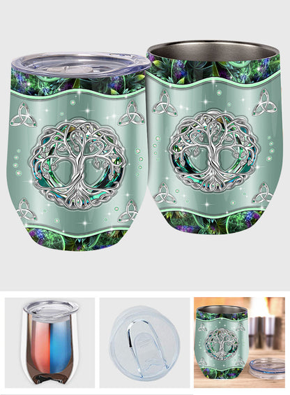 Tree Of Life Celtic Knot - Irish Wine Tumbler