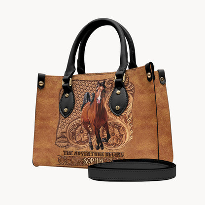 The Adventure Begins - Personalized Horse Leather Handbag