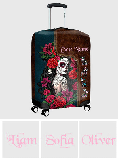 Day Of The Dead - Personalized Latina Women Luggage Cover