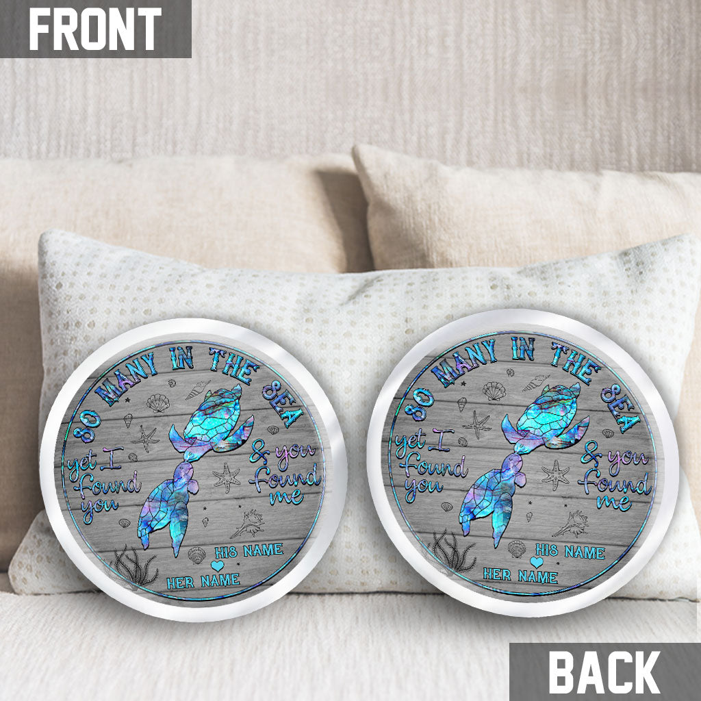 So Many In The Sea - Personalized Turtle Shaped Pillow