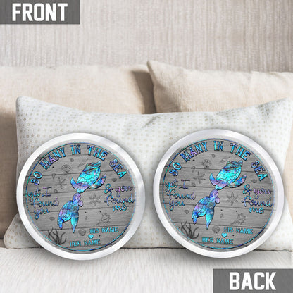 So Many In The Sea - Personalized Turtle Shaped Pillow