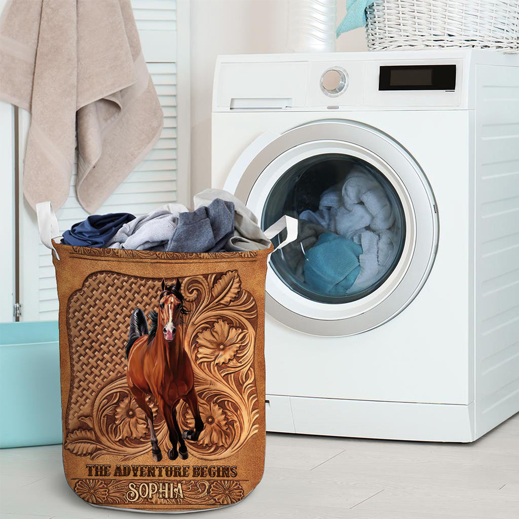 The Adventure Begins - Personalized Horse Storage Basket
