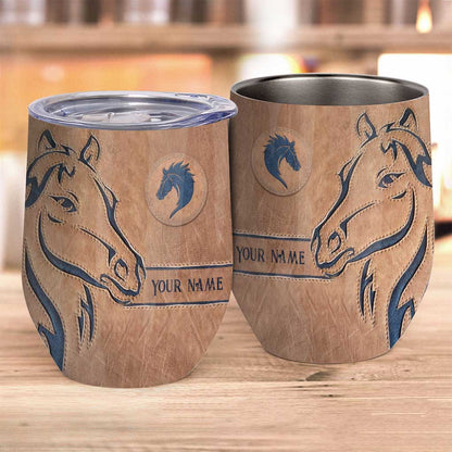 Love Horse - Personalized Horse Wine Tumbler