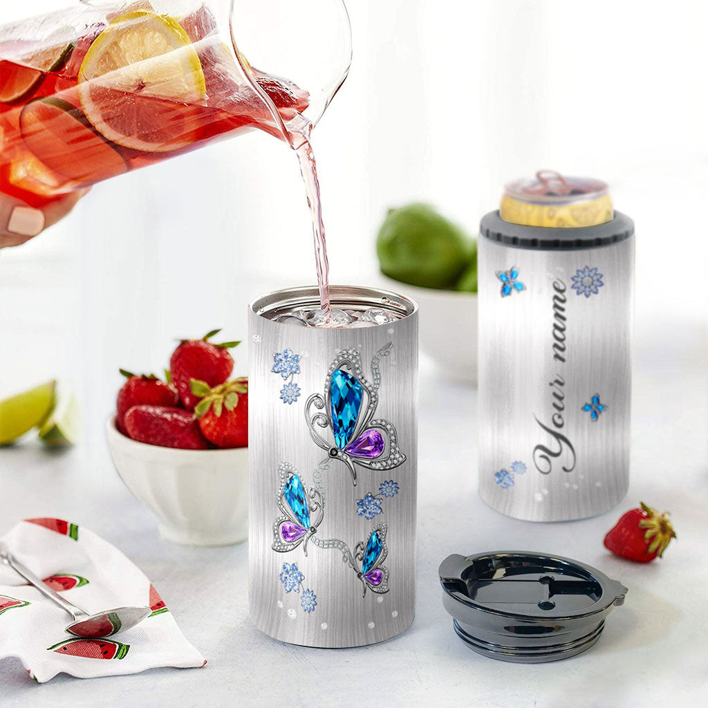 Love Butterflies - Personalized Butterfly Can Cooler