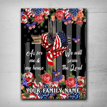 We Will Serve The Lord - Personalized Christian Rectangle Metal Sign