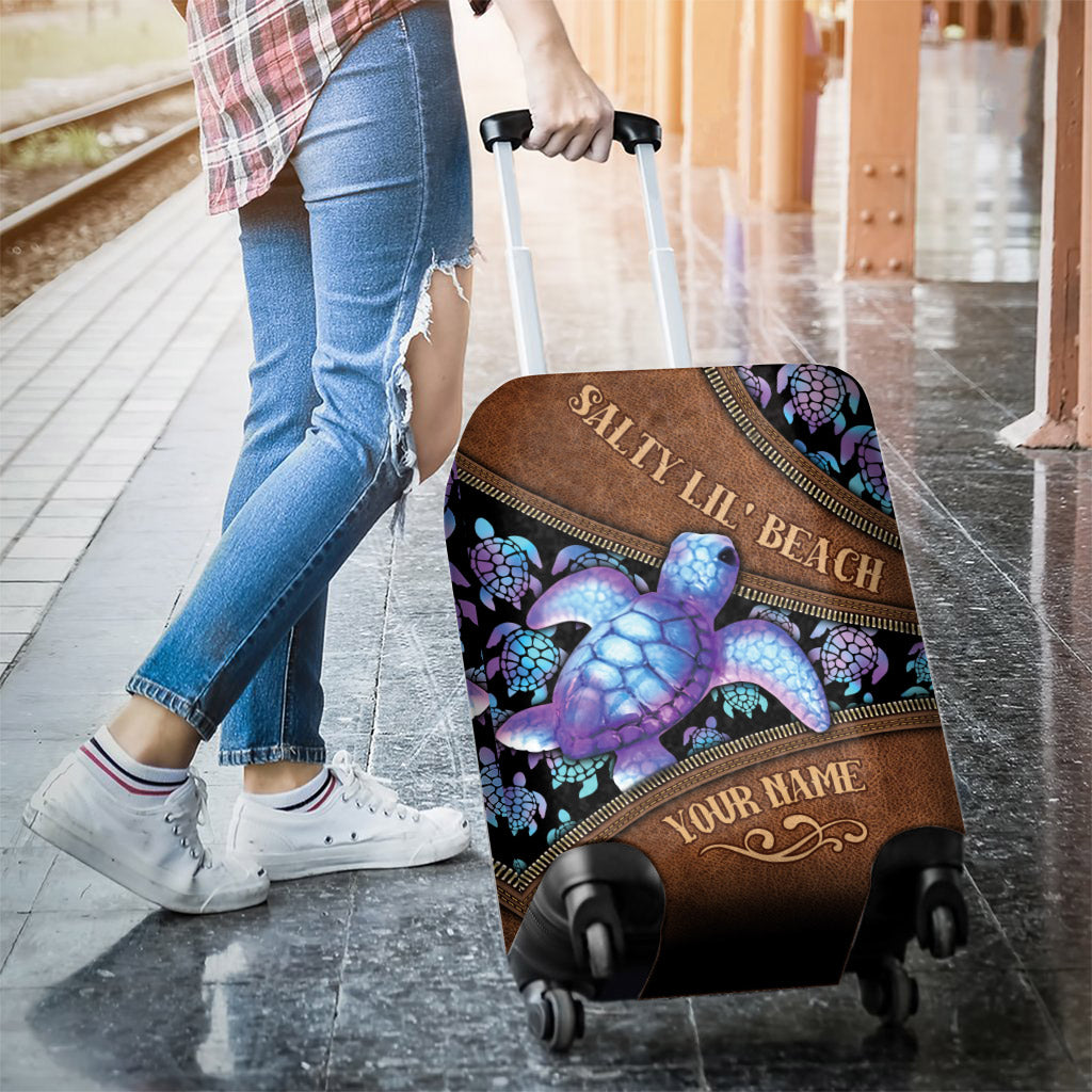 Salty Lil' Beach - Personalized Turtle Luggage Cover