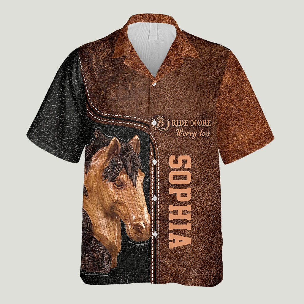 Ride More Worry Less - Personalized Horse Hawaiian Shirt