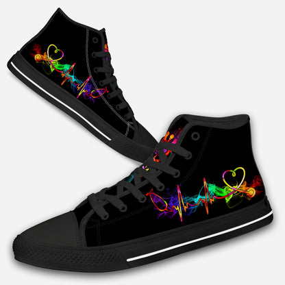 Nurse Heart Beat - Nurse High Top Shoes