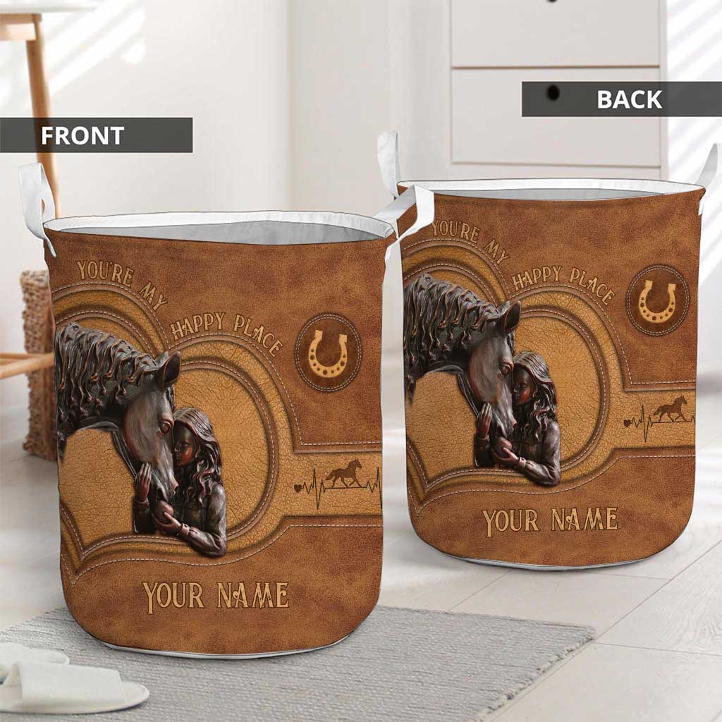 You're My Happy Place - Personalized Horse Storage Basket