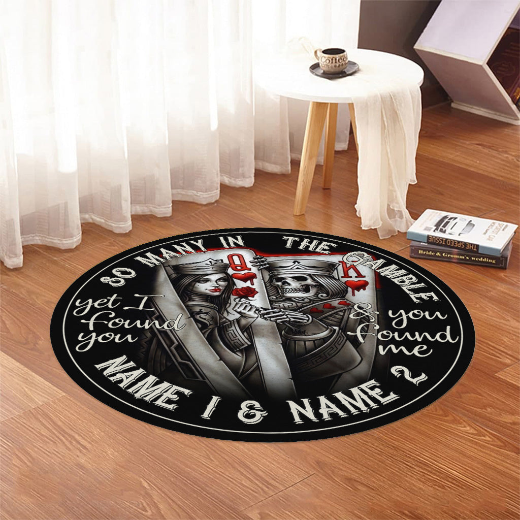 So Many In The Gamble - Personalized Poker Round Rug