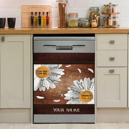 God Says You Are - Personalized Christian Dishwasher Cover