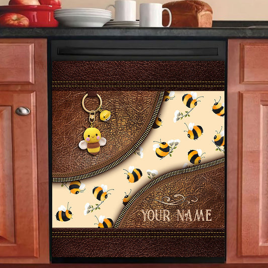Bee Happy - Personalized Bee Dishwasher Cover