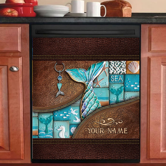 Love Mermaid - Personalized Mermaid Dishwasher Cover