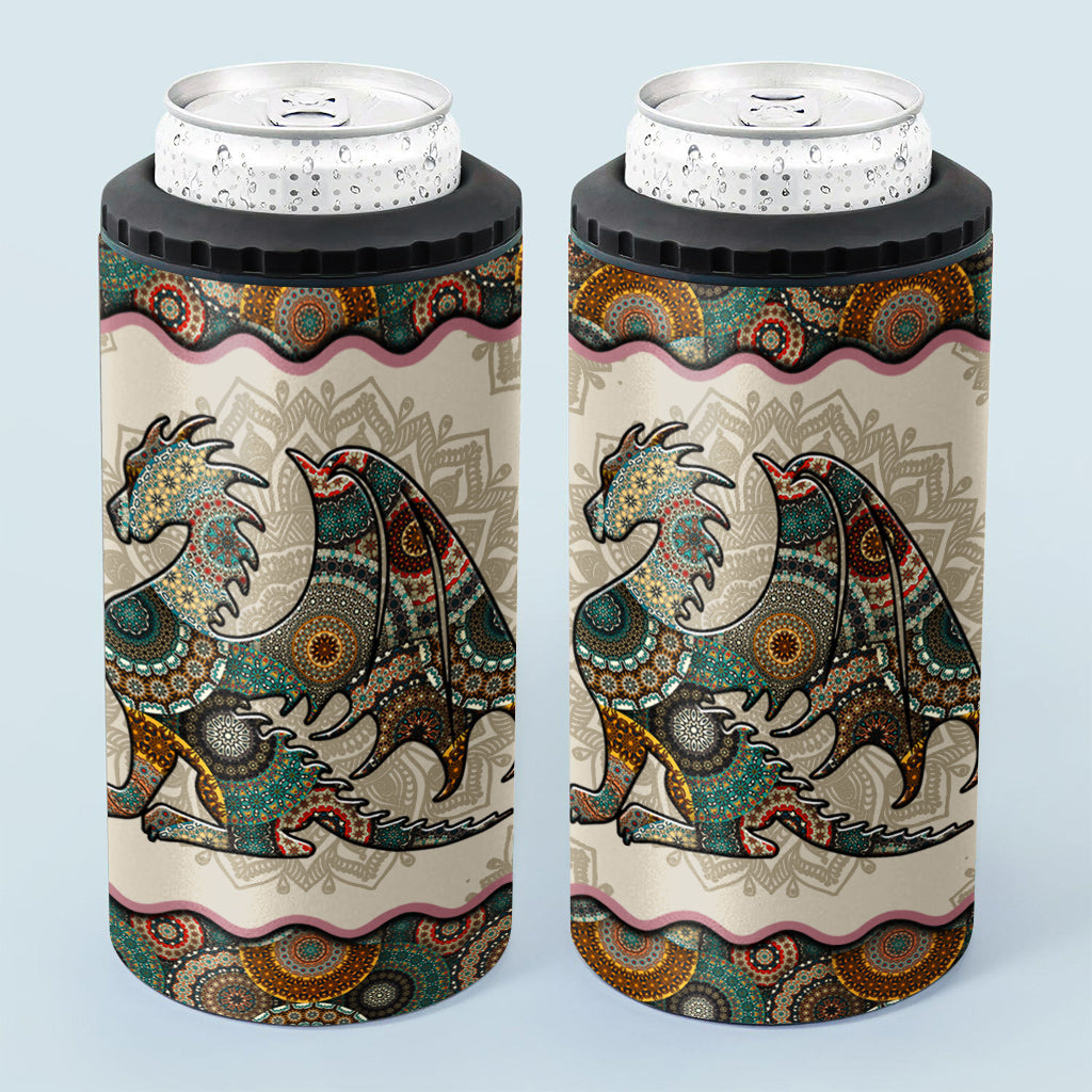 Mandala Dragon Pattern - Dragon Can Cooler