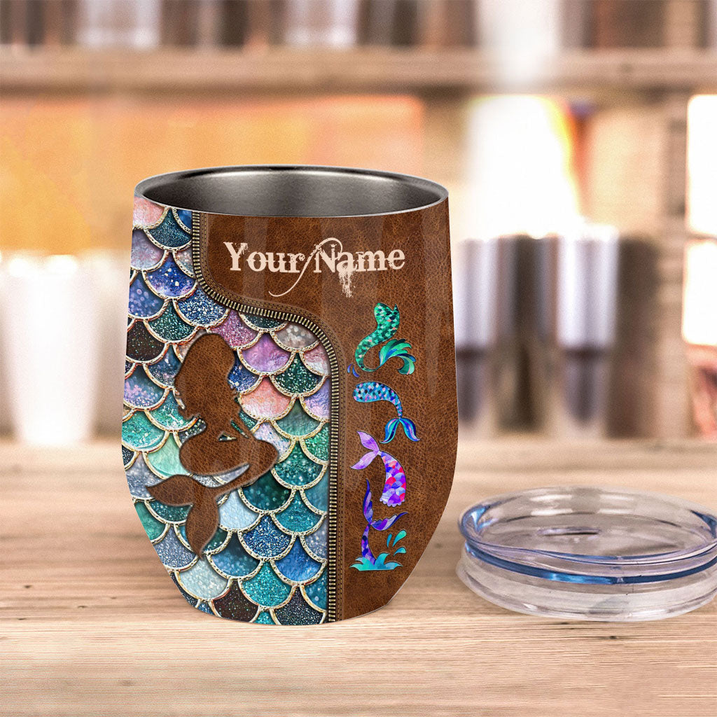 Mermaid - Personalized Mermaid Wine Tumbler