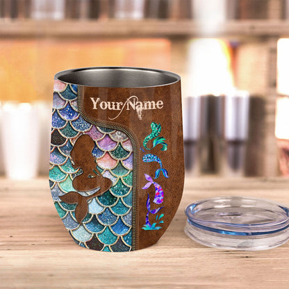 Mermaid - Personalized Mermaid Wine Tumbler