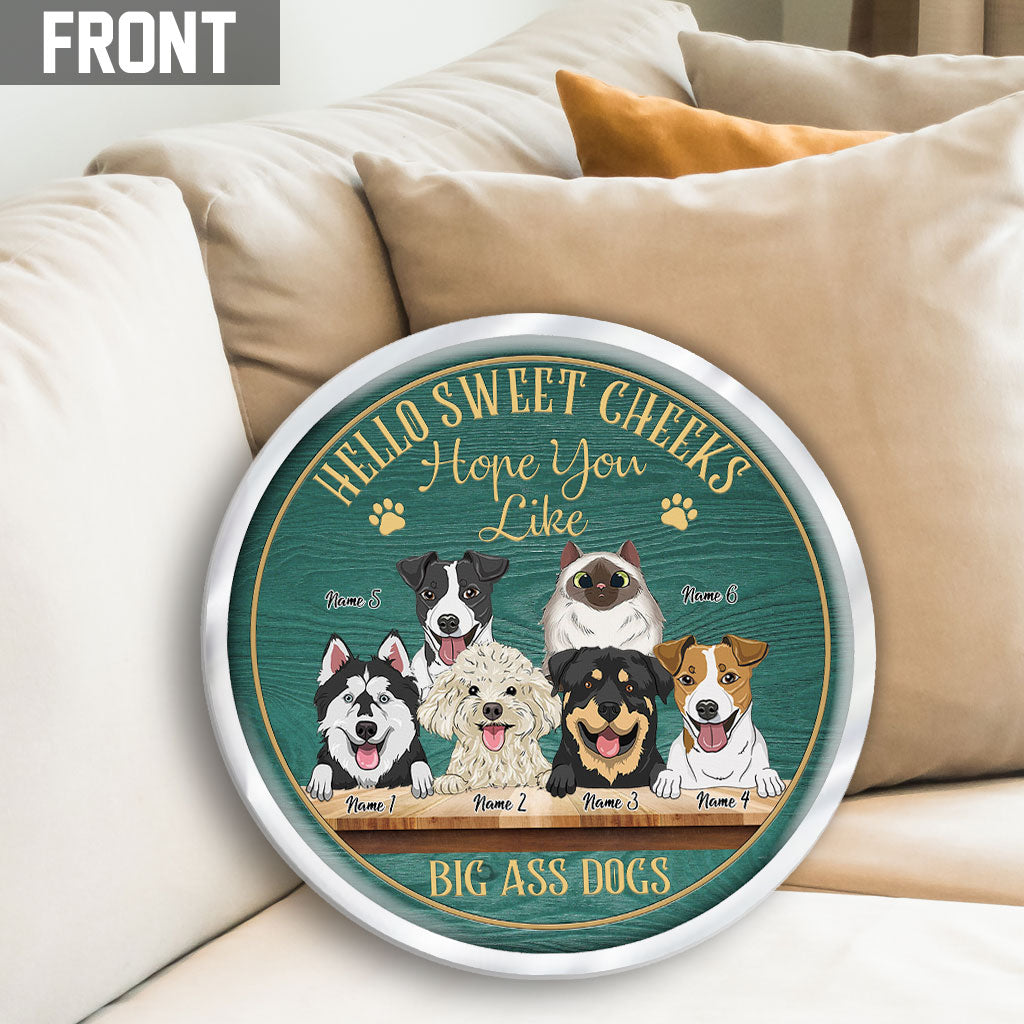 Hello Sweet Cheeks - Personalized Dog Shaped Pillow