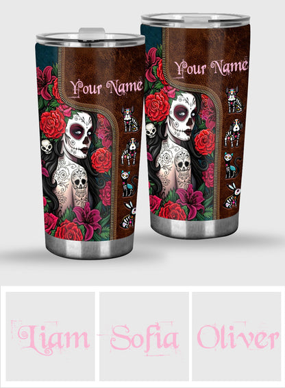 Day Of The Dead - Personalized Latina Women Tumbler