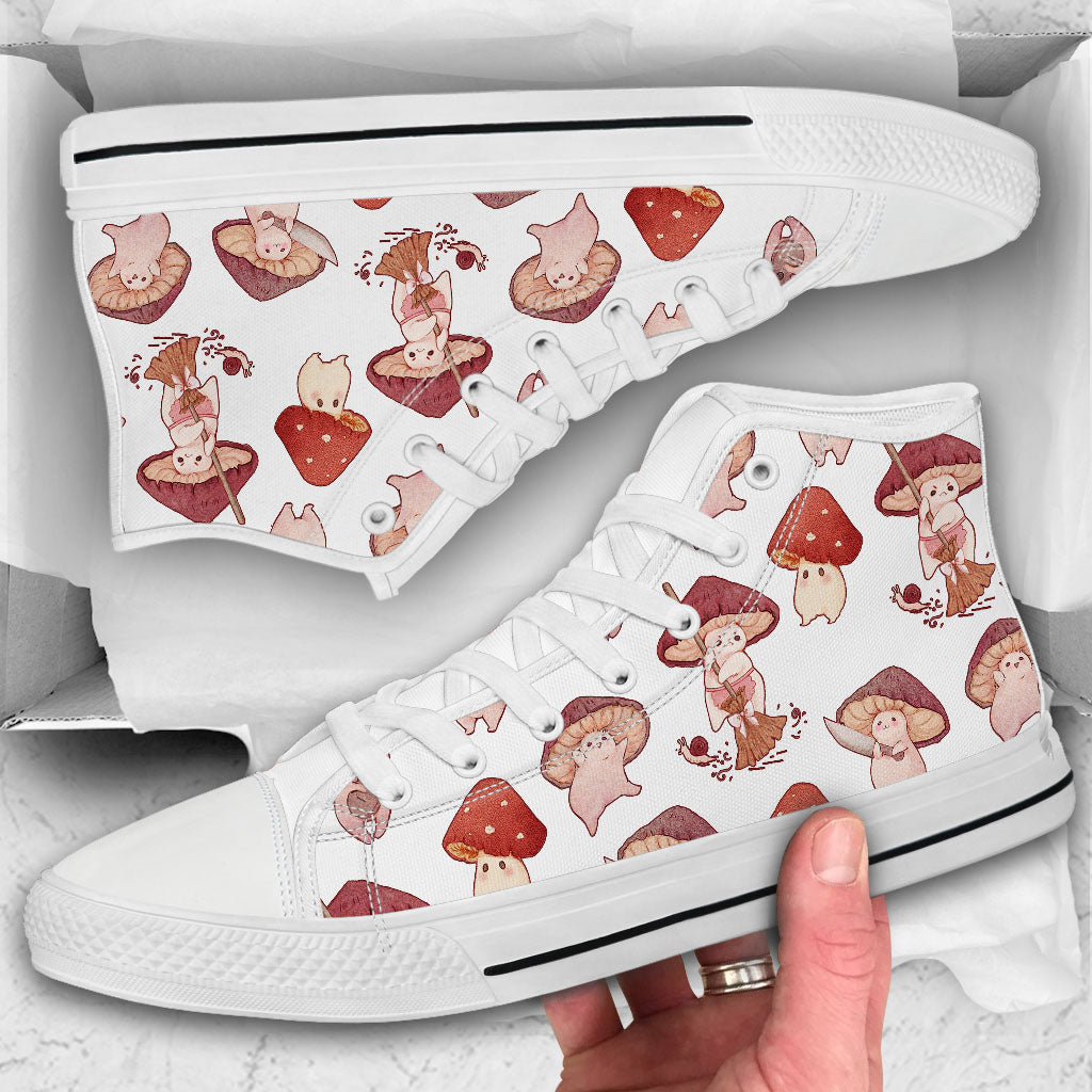 Mushrooms Pattern - Mushroom High Top Shoes