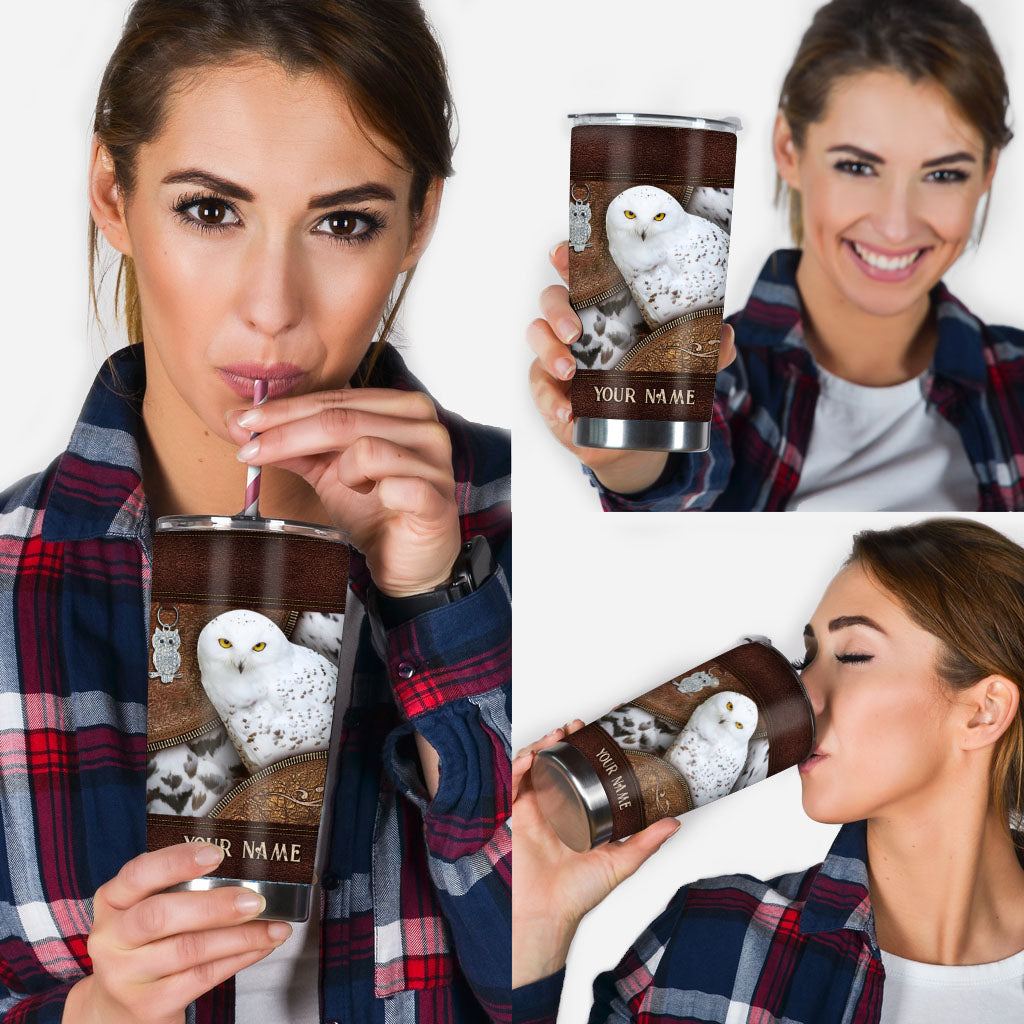 Snowy Owl - Personalized Owl Tumbler