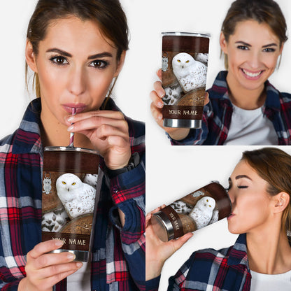 Snowy Owl - Personalized Owl Tumbler
