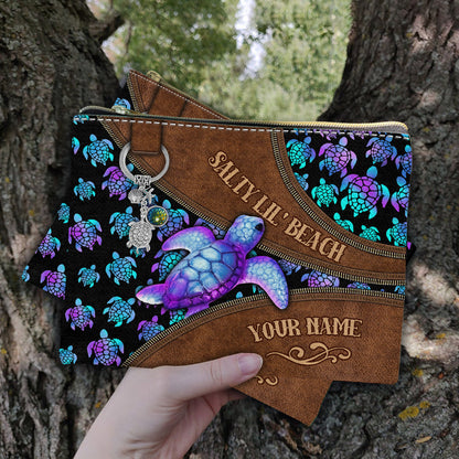 Salty Lil' Beach - Personalized Turtle Pouch