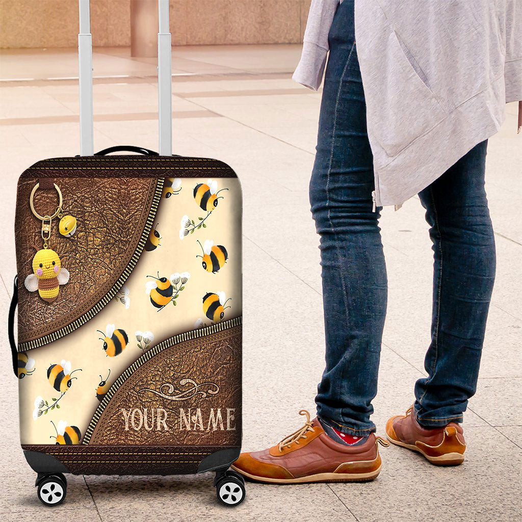 Bee Happy - Personalized Bee Luggage Cover